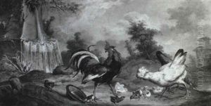 Scene De Basse-cour Pres D'une Fontaine by Aert Schouman