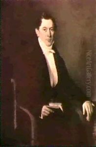 Portrait Of A Gentleman, Seated Three Quarter Length,       On A Chair Wearing A White Chemise And Black Costume