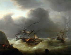 Schepen Op Een Stormachtige Zee