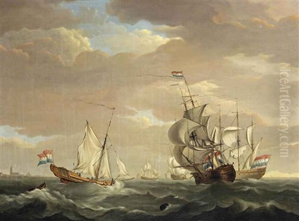 East-indiamen Off The Dutch Coast - view 1
