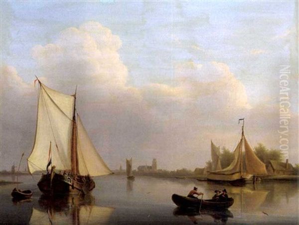 Hollandische Fluslandschaft Mit Fischern - view 1