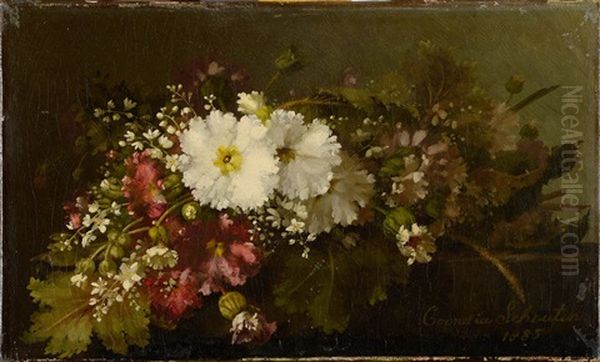 Gerbe De Fleurs Sur Un Entablement - view 1
