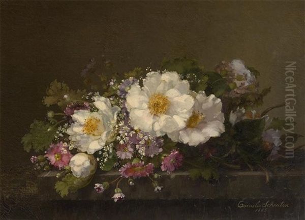 Jetee De Fleurs Sur Un Entablement - view 1