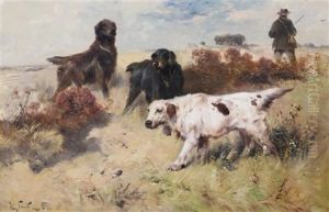 Gun Dogs In A Landscape