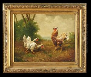 Chickens And Rooster by Henry Schouten