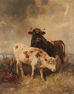 Deux Vaches Au Bord De L'eau Deux Vaches Au Bord De L'eau
