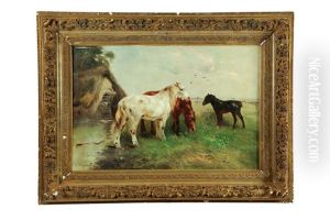 Landscape With Horses by Henry Schouten