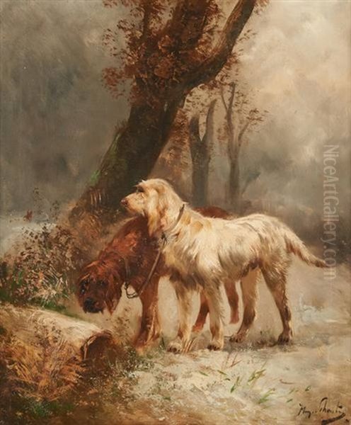 Chiens De Chasse Sous Les Saules - view 1