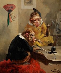 Humoristische Affenszene by Henry Schouten