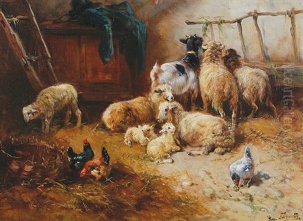 Sheep In A Barn - view 1