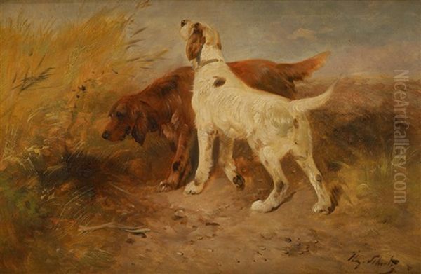 Deux Chiens De Chasse A L'arret - view 1