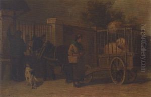 Marketfolk At A Gate by Henry Schouten