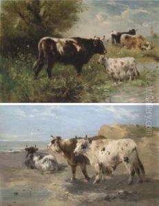 Cattle By A Pond