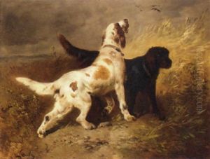 Two Gun Dogs On The Hunt by Henry Schouten