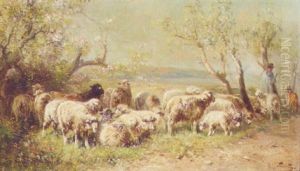A Shepherd With His Flock by Henry Schouten