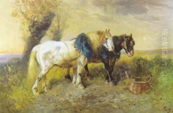 Twee Paarden In Een Landschap - view 1