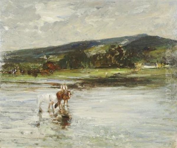 Figures In A Landscape With River - view 1