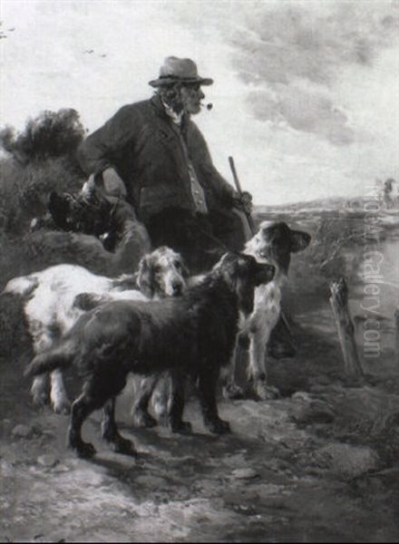 Jager Met Zijn Honden - view 1