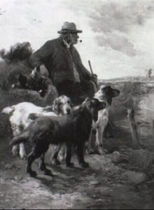 Jager Met Zijn Honden by Henry Schouten