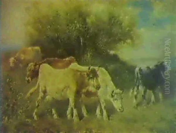 Cattle In A River Landscape - view 1