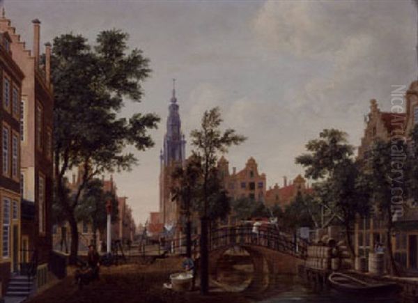 View Of The Groeburgwal, Amsterdam, With The Zuiderkerk In The Distance - view 1