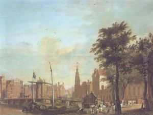A View Of The Amstel River Near The Muntorren, Amsterdam