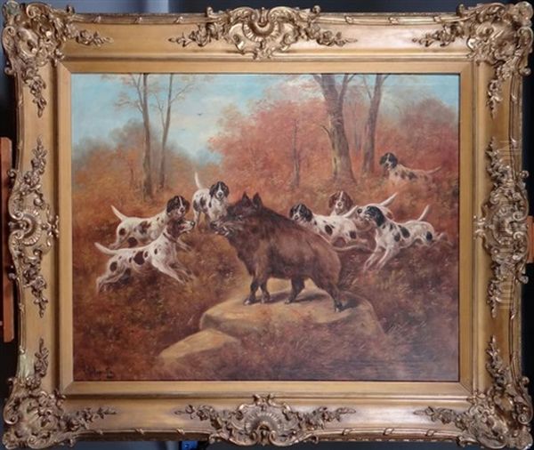 Wild Boar And Hunting Dogs - view 1