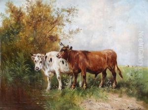 Vaches Au Pre Au Bord De L'eau by Paul Schouten