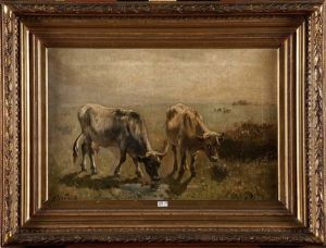 Vaches Au Pre by Paul Schouten
