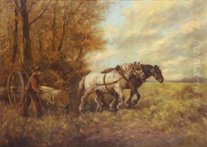 Bucheron Avec Chariot Tire Par Des Chevaux by Paul Schouten
