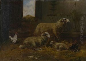 Moutons Dans L'etable