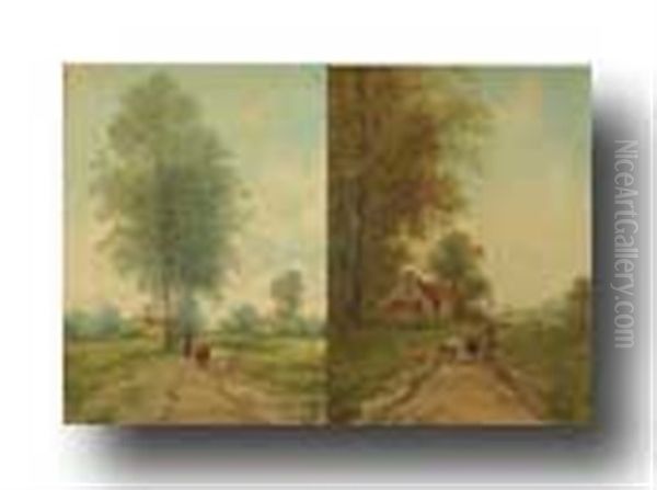Herder Met Koeien En Herderin Met Koeien (pair) - view 1