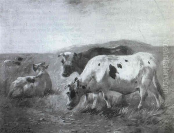 Cows Grazing In A Landscape - view 1