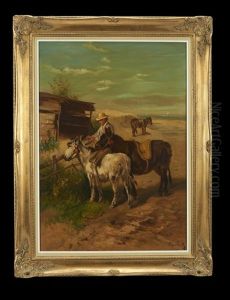 Farmer With Donkeys by Henry Schouten