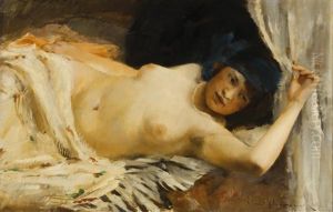Liegender Akt by Emil Schovanek
