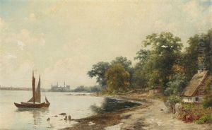 Danish Coastal Scene, In The Background Kronborg Castle