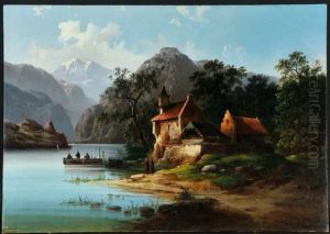 Kapelle Und Fischerboot Am Vierwaldstattersee by Josef Schoyerer