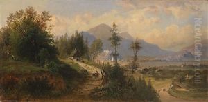 Tiroler/salzburger Landschaft (werfen?) by Josef Schoyerer