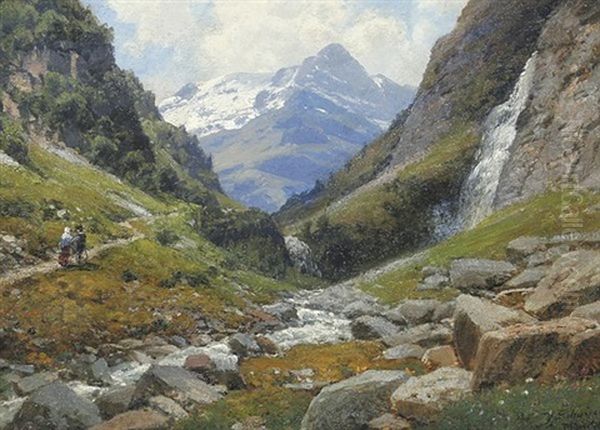 Bauernpaar Auf Einem Weg In Den Alpen - view 1