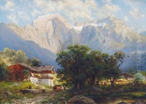 View On The Alps by Josef Schoyerer