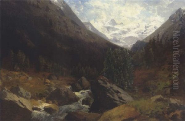 Gebirgstal Mit Bach - view 1