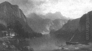 Blick Auf Einen Gebirgssee by Josef Schoyerer