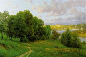 Abendstimmung Bei Burghausen An Der Salzach by Josef Schoyerer