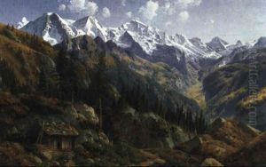 Panoramablick Auf Eiger- Monch - Jungfrau by Josef Schoyerer