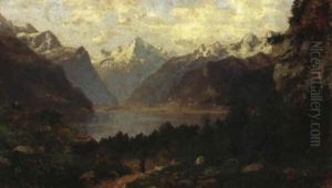 Romantische Gebirgslandschaft by Josef Schoyerer