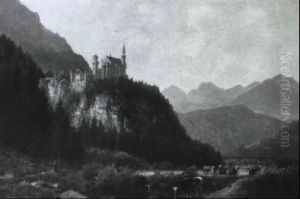 Blick Auf Schloss Neuschwanstein by Josef Schoyerer