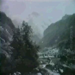 Spatsommerliche Gebirgslandschaft by Josef Schoyerer