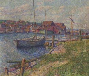 Stadt Am Wasser (krager Bei Sonne) by Bertha Schrader