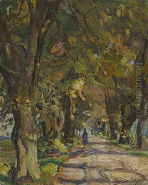 Allee Mit Spazierganger - view 1
