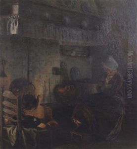 By The Fireside by Julius Schrag